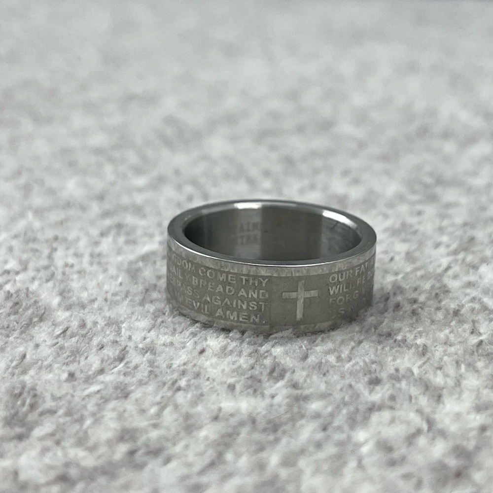 Stainless Steel "The Lords Prayer" Ring
